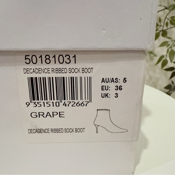 Jaggar Pink Decadence Ribbed Sock Boot in Grape Kitten Heel Bootie NIB 36/38/40 - Picture 11 of 16